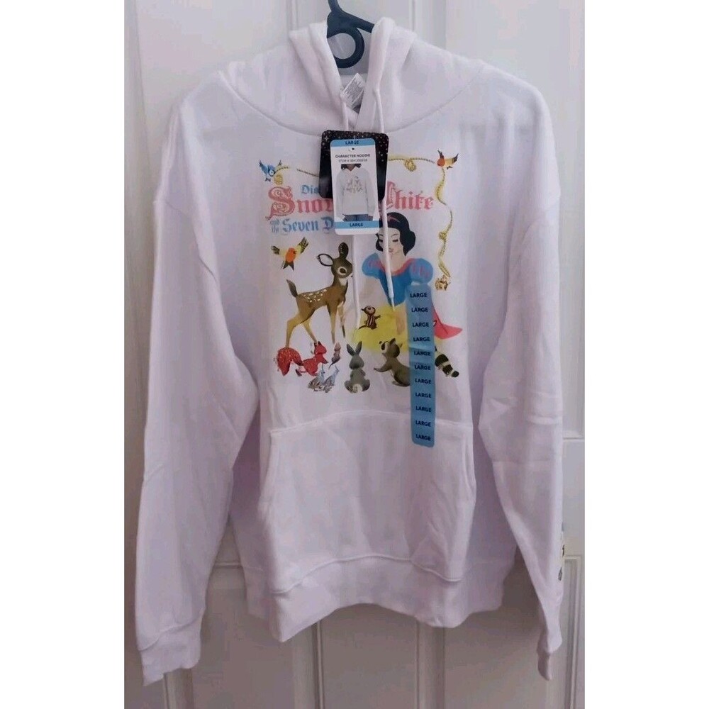 Disney Snow White and the Seven Dwarfs Women's Hoodie (Size: L) (Color: White)